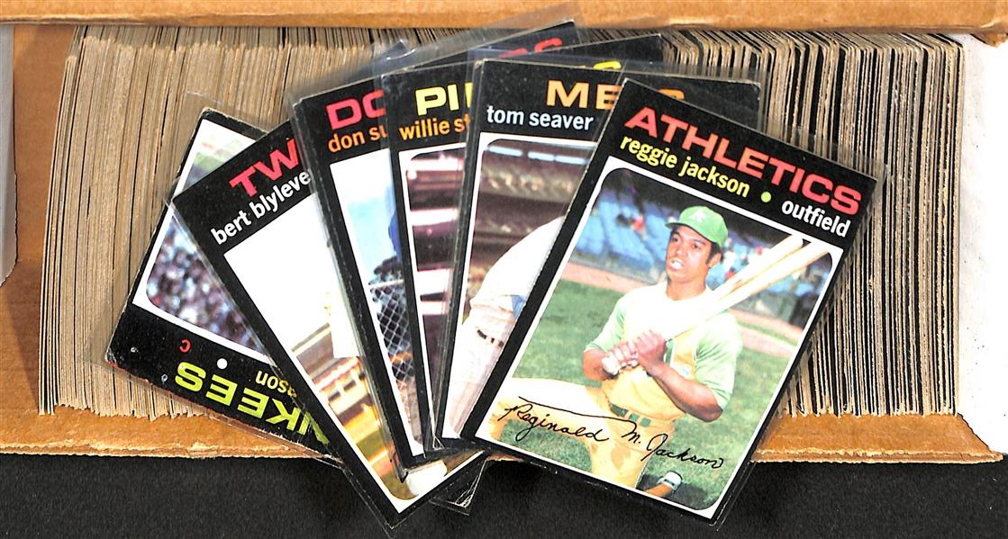 Lot of (375+) 1971 Topps Baseball Cards w. Reggie Jackson 